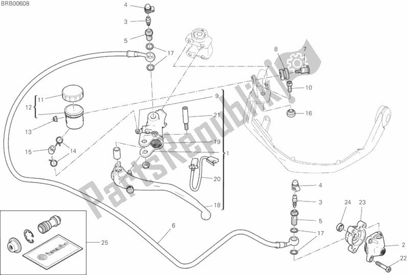 Todas as partes de Cilindro Mestre Da Embreagem do Ducati Multistrada 950 S Thailand 2020